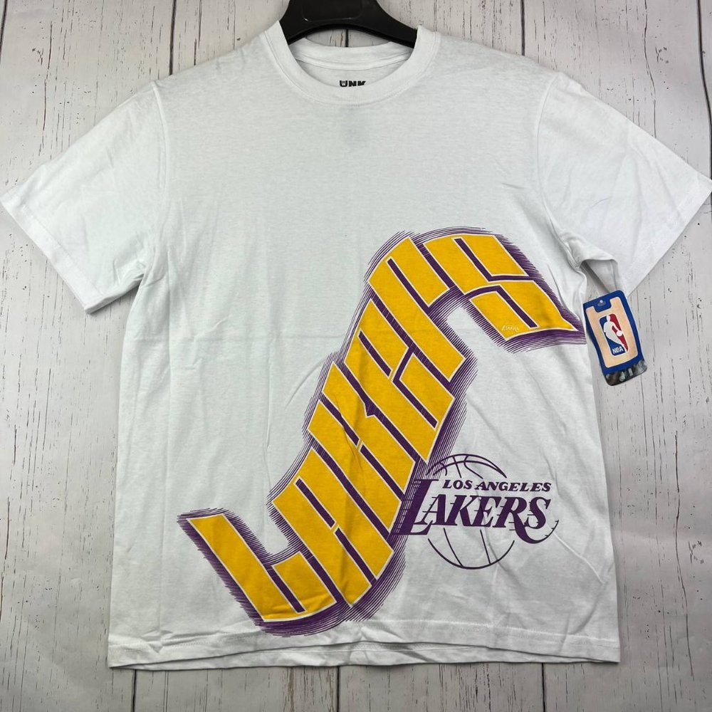 Los Angeles Lakers NBA‎ S, M, L UNK Basketball T-Shirt White Men New